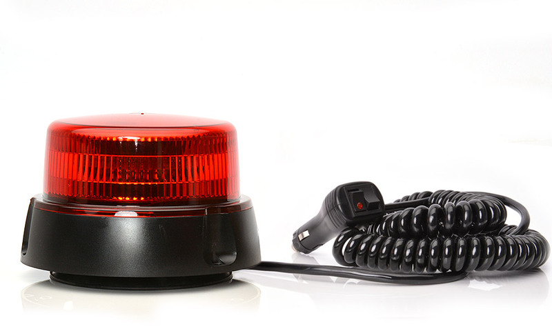 Maják magnetický LED červený WAS, kabel 7m, autozástrčka
