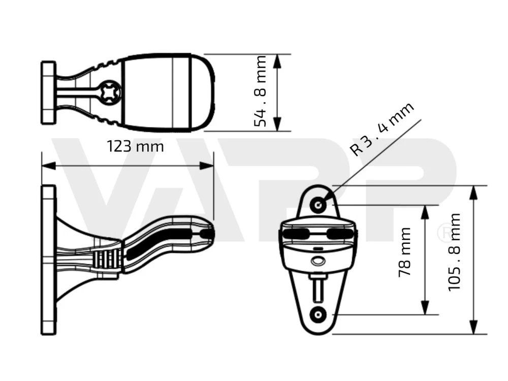 Svítilna doplňková obrysová LED Lucidity Cobra 26563, pravá, QS150 (12-24V)