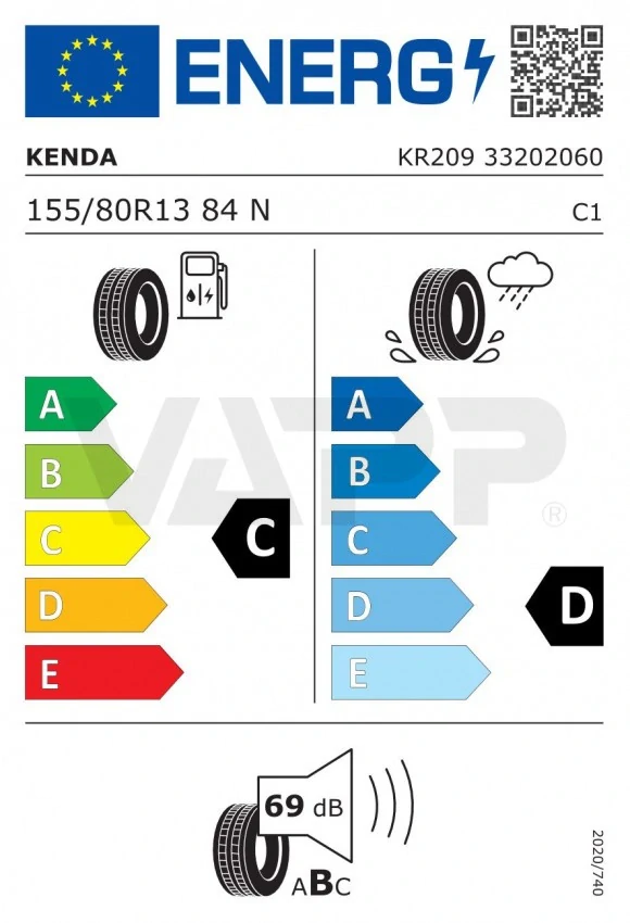 Pneu 155/80 R13 84N KENDA Kargotrail 3G M+S