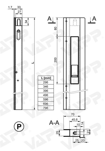 Uzávěr bočnic s lemem SAFEGRIP 350mm pravý 