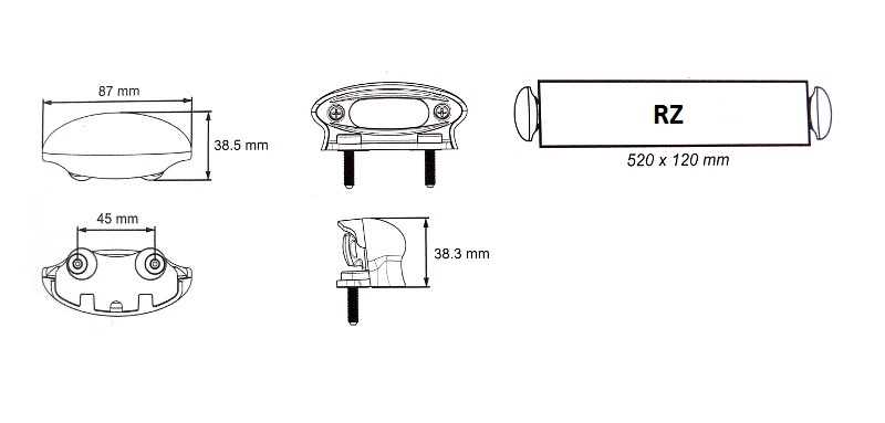Osvětlení registrační značky Lucidity 26256NCK-G LED 12-24V, PRS 