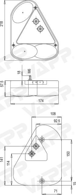 Svítilna Jokon 630 sdružená, P-BL/BR/KO, baj5 