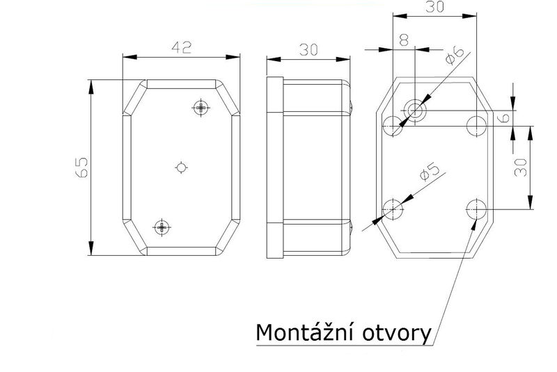 Svítilna boční obrysová Fristom FT-001 Ž s odrazkou (Flexipoint) 