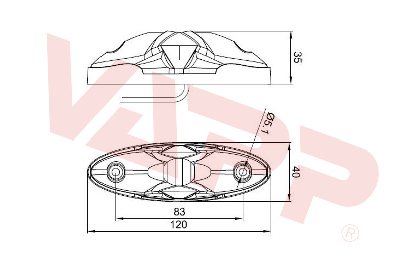 Svítilna doplňková obrysová LED Fristom FT-038 (12-24V) 