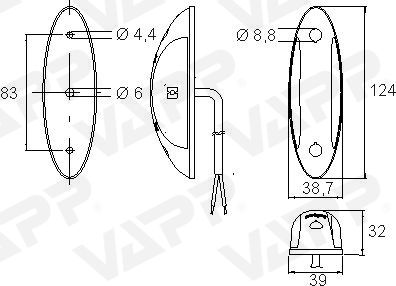 Svítilna doplňková obrysová LED Jokon SPL 2011 (9-32V), SNAP-IN 