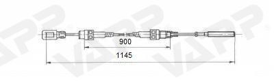 Lanovod brzdový staré provedení AL-KO 900/1145 mm, závit M8 