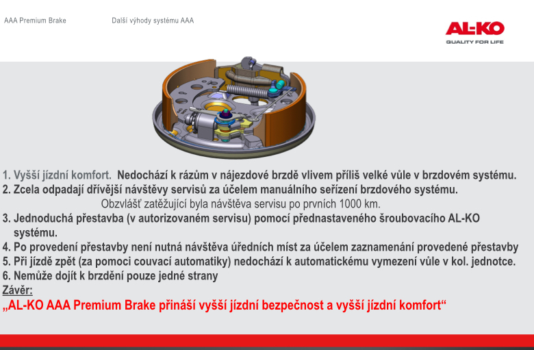 Sada samostavů AL-KO AAA pro přestavbu brzd 2051