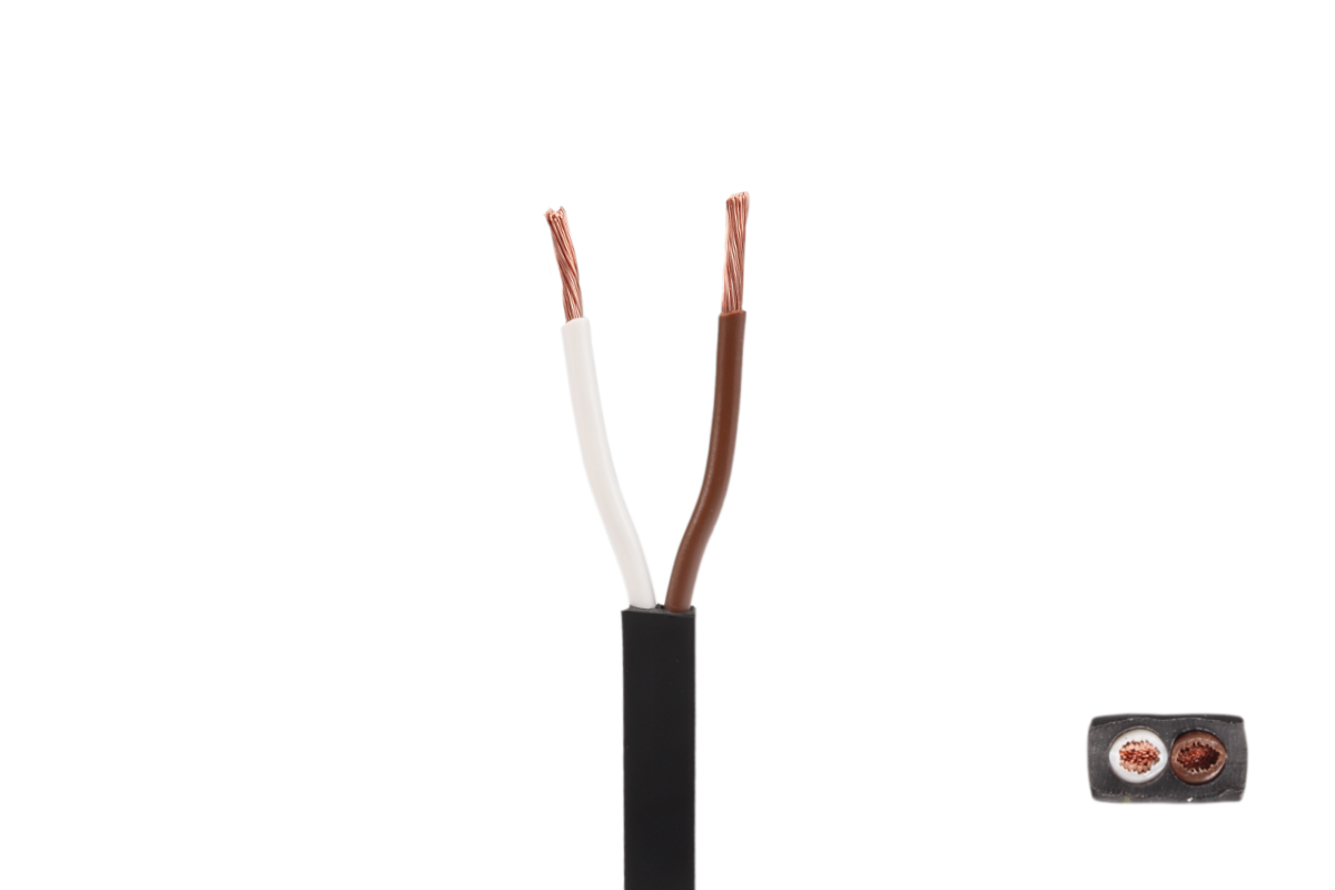 Kabel 2x0,75 mm2 plochý 5,7x3,6 mm pro spojky QS75 (Aspöck), balení 100 m
