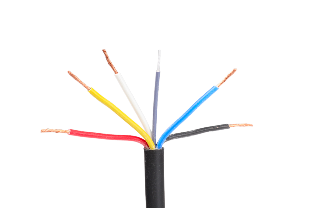 Kabel 5x0,75 mm2, černá/ bílá/ červená/ žlutá/ modrá, balení 200 m