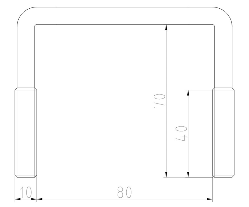 Třmen M10 80x70 k držákům rezervy
