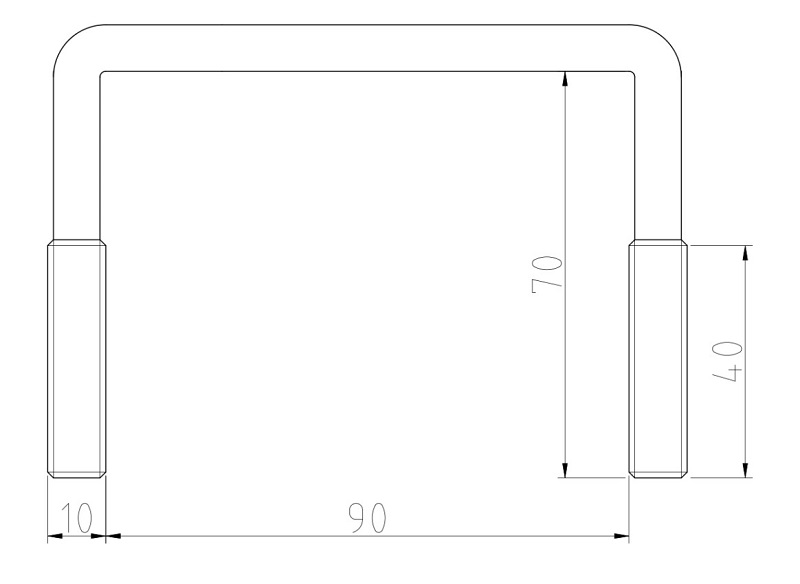 Třmen M10 90x70 k držákům rezervy