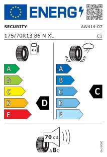 Pneu 175/70 R13 86N Security (530 kg), M+S