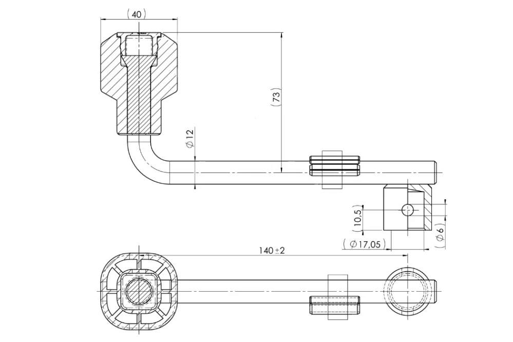 Klička 140 mm k opěrnému kolečku AL-KO 60