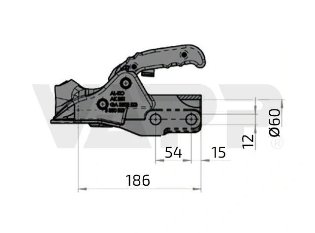 Tažná spojka AL-KO Profi AK 351 bez přísl. 3500 kg, pr. 60 mm