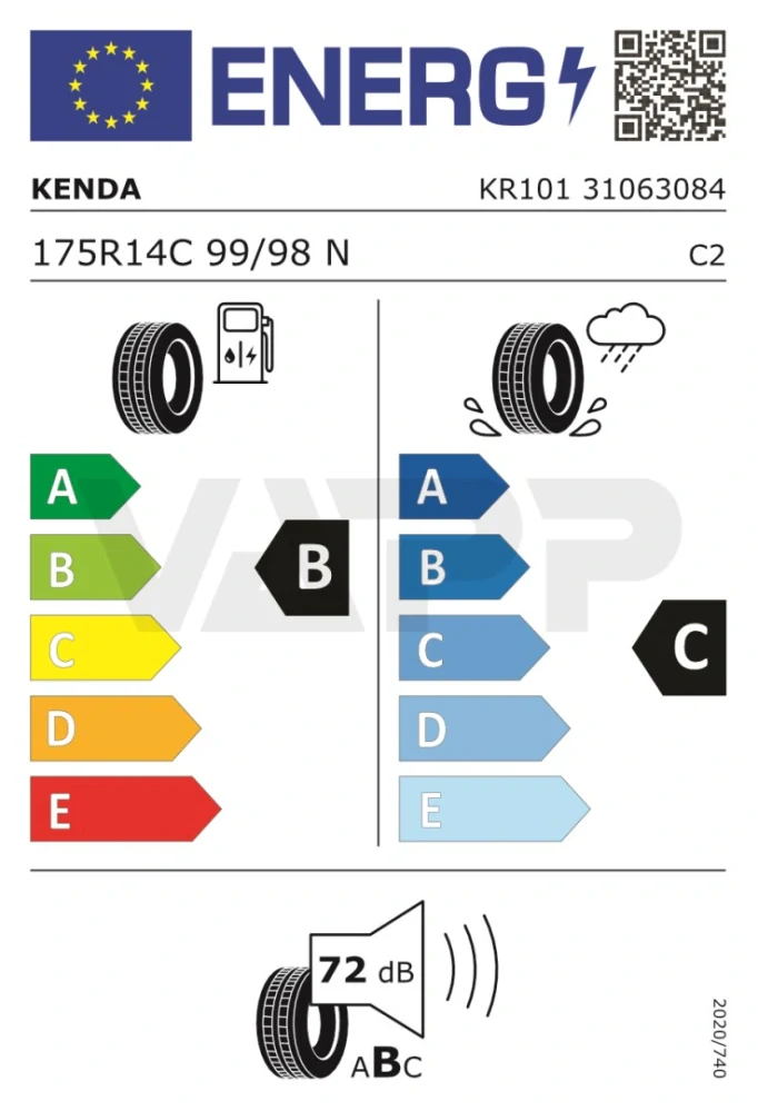 Pneu 175 R14C 99/98N (775 kg) Kenda Mastertrail KR101