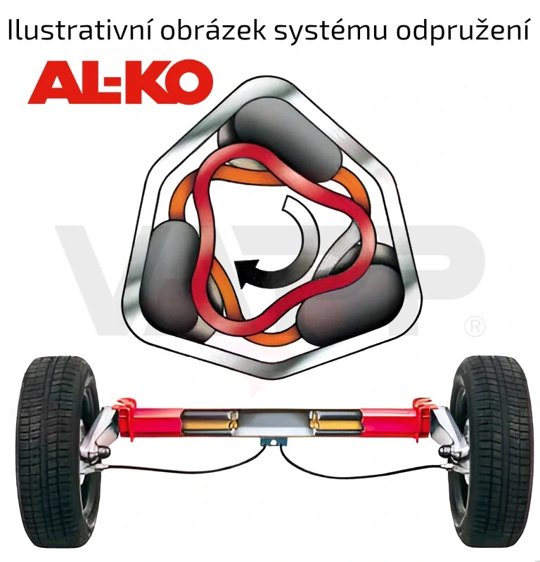 Náprava AL-KO Compact B 850-10 (1000 kg) a=1550 mm, c=2000 mm, 2051, 100x4