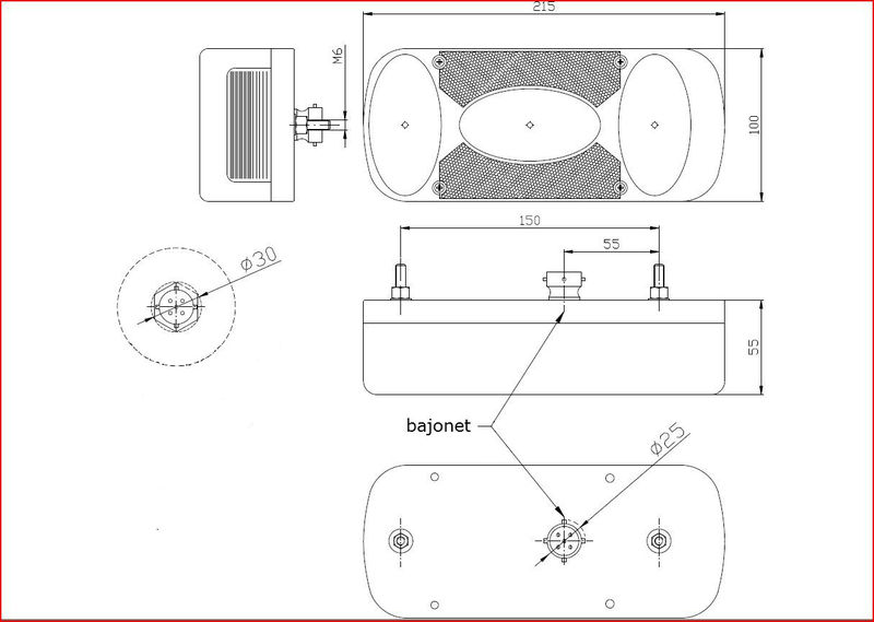 Svítilna Fristom MD-036 sdružená, L-BL/BR/KO/ML/RZ, baj5 