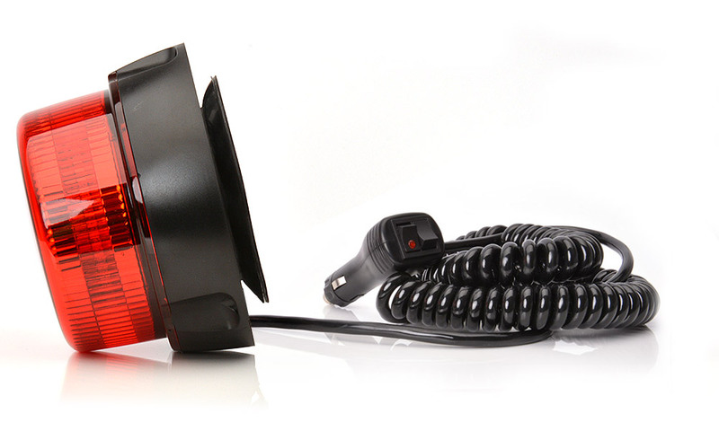 Maják magnetický LED červený WAS, kabel 3m, autozástrčka