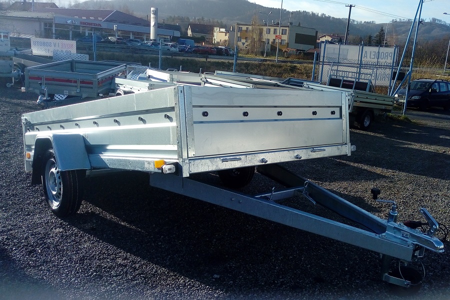 Přívěsný vozík BO 1330 H brzděný 1300 kg SKLOPNÝ