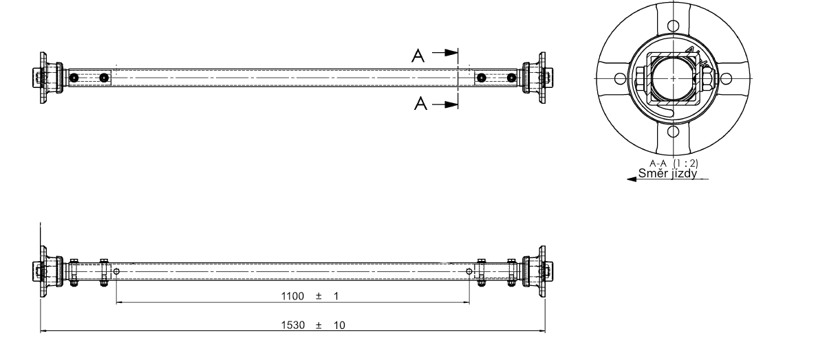 Náprava AL-KO Starr Plus LS ( 750kg) a=1100 mm, 100x4