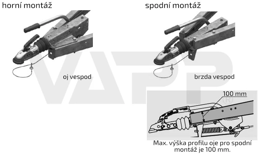 Nájezdová brzda AL-KO 251S PLUS (univerz. montáž) s AK270