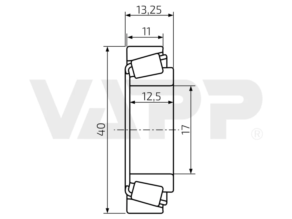 Ložisko kuželíkové 30203 (40x17/h13,25) SKF