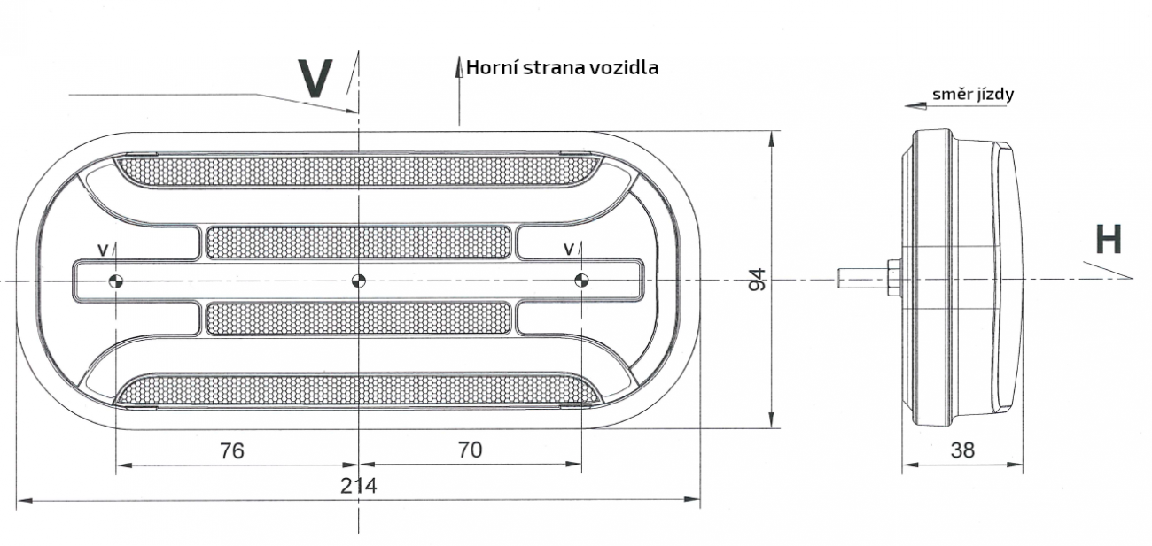 Svítilna Fristom FT-230 sdružená LED 12-36V, L/P-BL/BR/KO/CO, dynamický blinkr