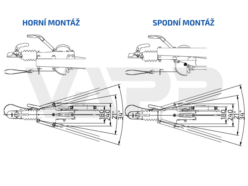 Nájezdová brzda KNOTT KFG 30 A (tažná spojka KF35-A)