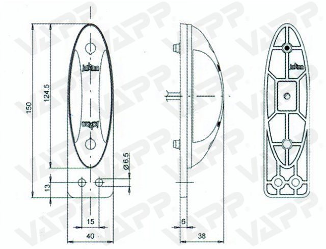 Svítilna doplňková obrysová LED Jokon SPL 2011 P-L (9-32V), SNAP-IN, levá 