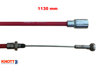 Lanovod brzdový zpevněný KNOTT 1130/1320mm, rychlomont. s čočkou, červený