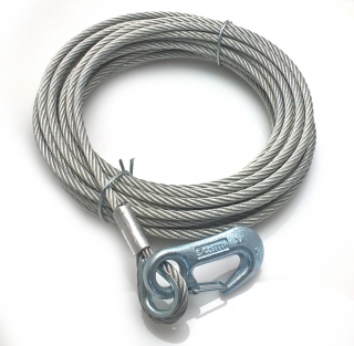 Lano k navijáku 7 mm/12,5 m (včetně háku)