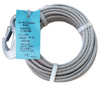 Lano 10 m AL-KO k navijáku OPTIMA 501 a BASIC 450/500, pr. 5 mm (včetně háku)