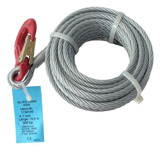 Lano 12,5 m AL-KO k navijáku OPTIMA 901 a BASIC 900, pr. 7 mm (včetně háku)
