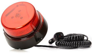 Maják magnetický LED červený WAS, kabel 3m, autozástrčka