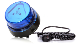 Maják magnetický LED modrý WAS, kabel 3m, autozástrčka