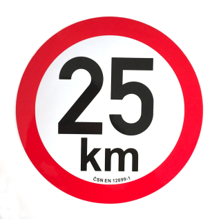 Omezení rychlosti 25 km retroreflexní pr. 200 mm
