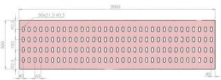 Plech děrovaný 2000 x 500/tl. 3 mm LO (105x60), pozink