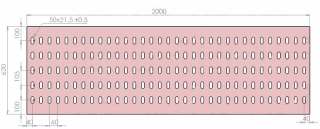 Plech děrovaný 2000 x 620/tl. 3 mm LO (105x60), pozink