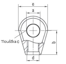 Oko k plynové vzpěře 19x16x12, otvor 10,1mm, pro závit M10