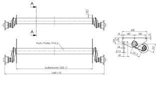 Náprava AL-KO UBR 1200-5 (1300kg) a=1255mm, 112x5, (Maro)