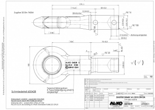 Tažné oko DIN 40 mm AL-KO k 161, 251S STARÉ PROVEDENÍ (do trubky 50 mm)