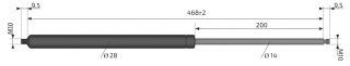 Plynová vzpěra AL-KO  468mm, 2200N, M10-M10, 14/28
