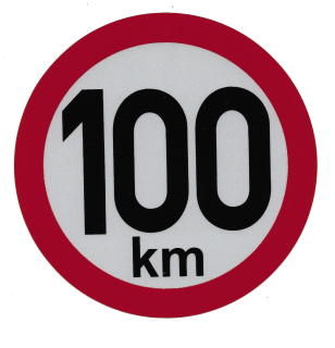 Samolepka s rychlostí 100km/h