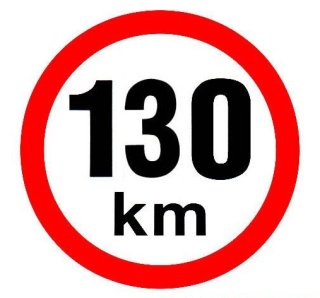 Samolepka s rychlostí 130 km/h
