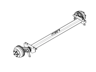 Náprava KNOTT VGB 15 (1500 kg) b=1300 mm, c=1750 mm, 200x50, 112x5, horní držák lan.