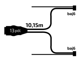 Kabeláž 10,15 m/13-pól. zástrčka, s předními vývody 8,2m QS150, baj6, Jokon