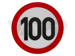 Omezení rychlosti 100 km retroreflexní pr. 200 mm, vhodná pro SK